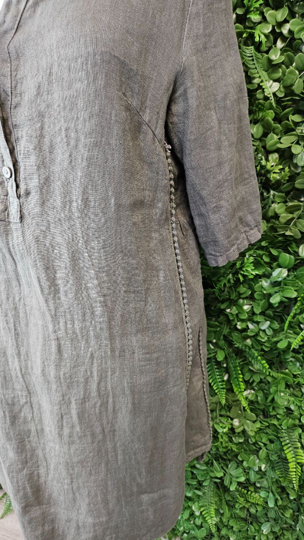 Made In Italy Khaki Tunic Dress (10)