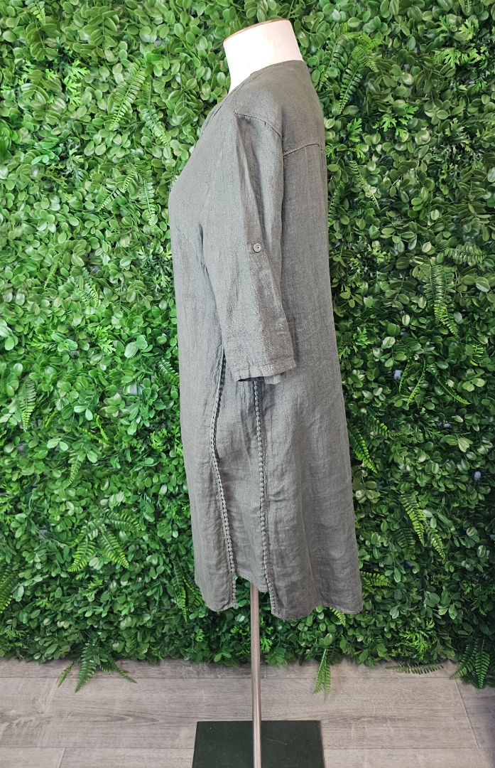 Made In Italy Khaki Tunic Dress (10)