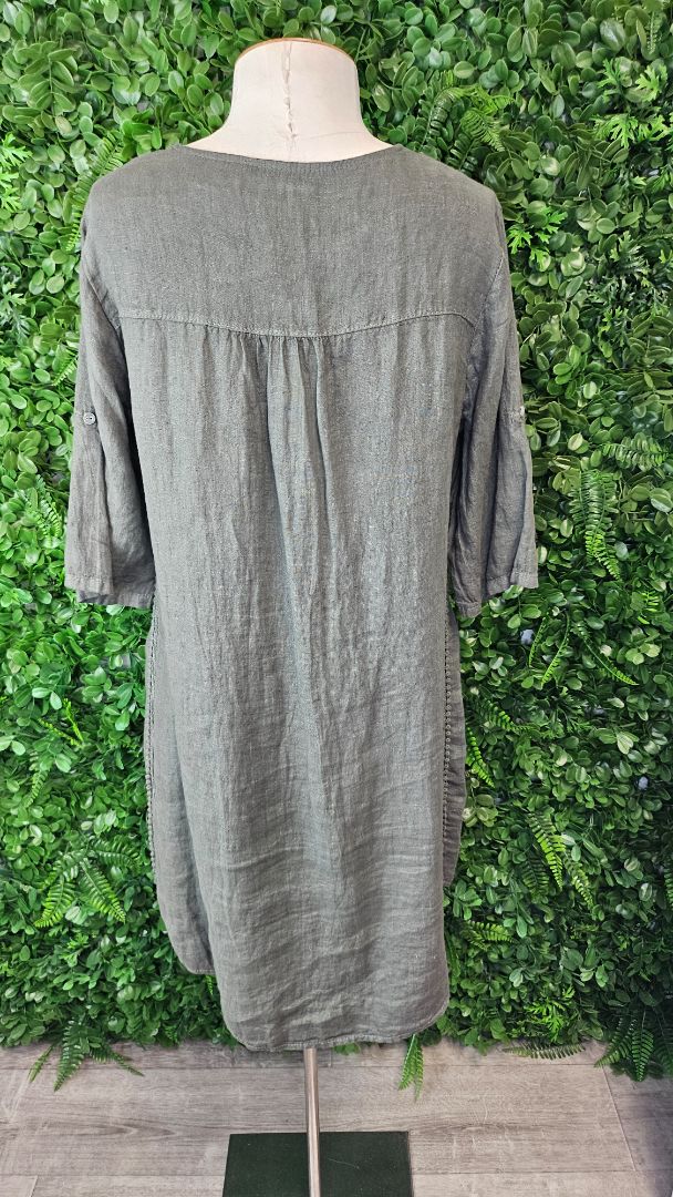 Made In Italy Khaki Tunic Dress (10)