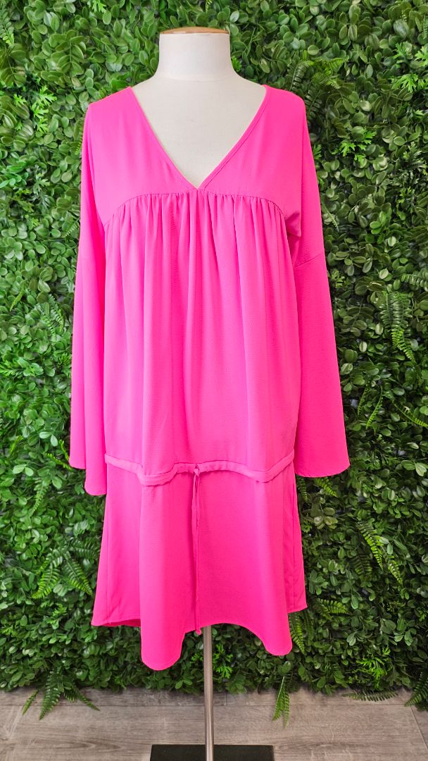 Augustine Hot Pink Drop Waist Dress (10)