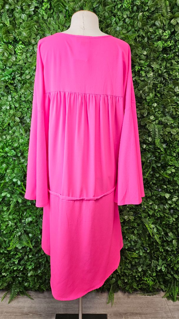 Augustine Hot Pink Drop Waist Dress (10)