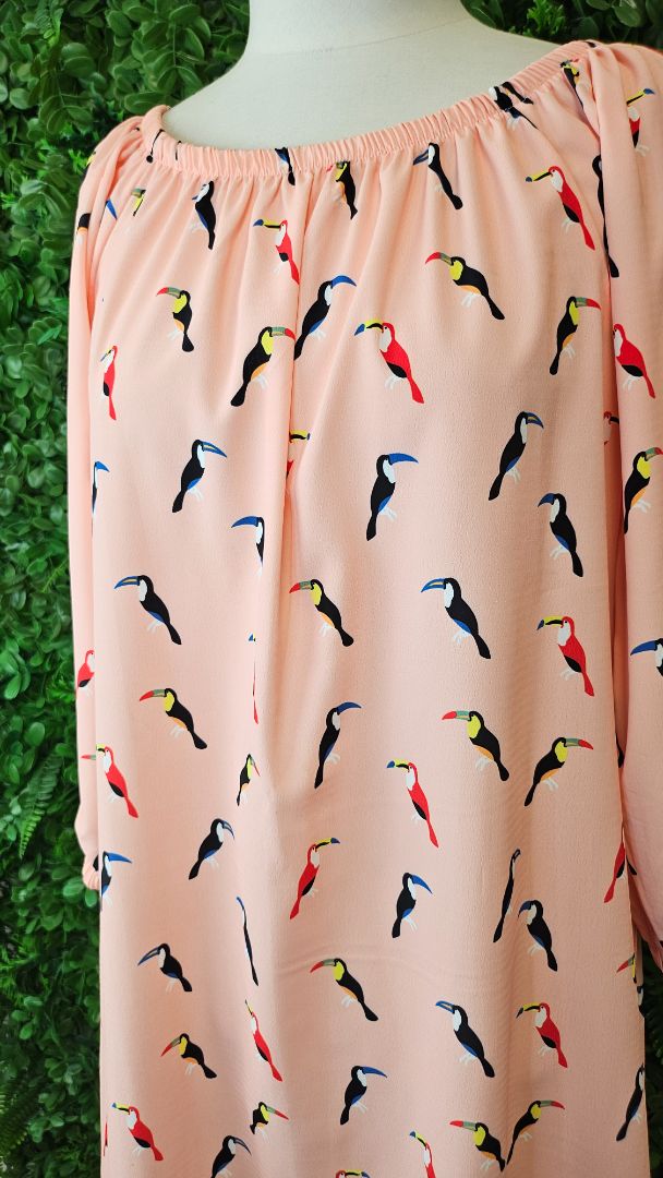 White Chalk Multi Bird Print Dress (12)