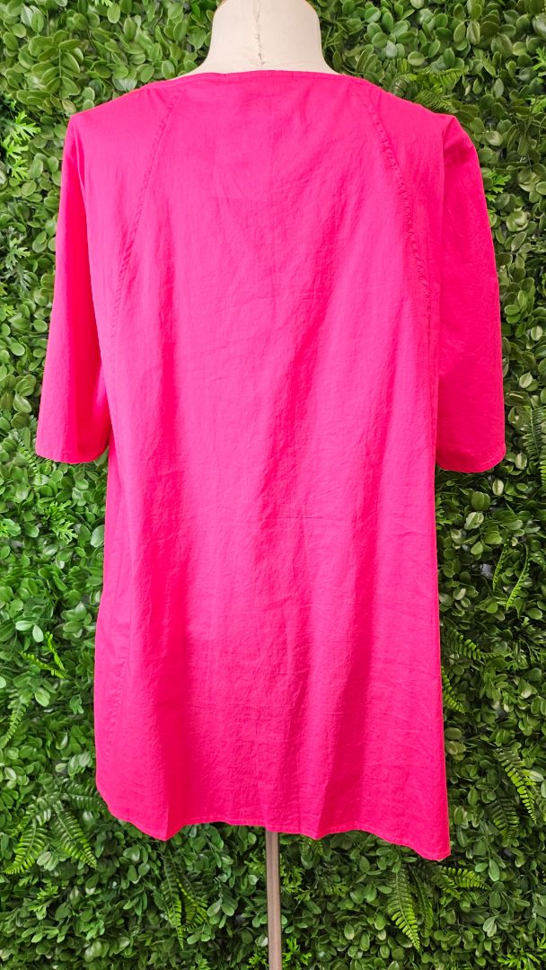 Blue Illusion Pink Beaded Collar Tunic (16)