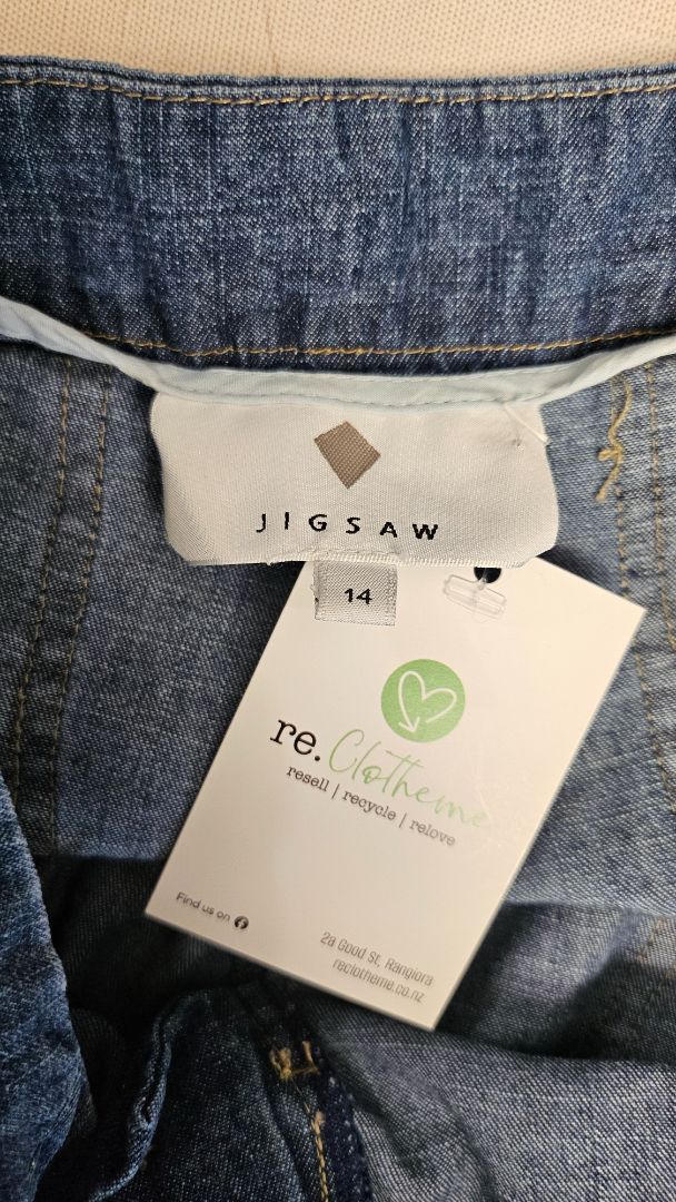 Jigsaw Denim Blue Wide Leg Pant (14)