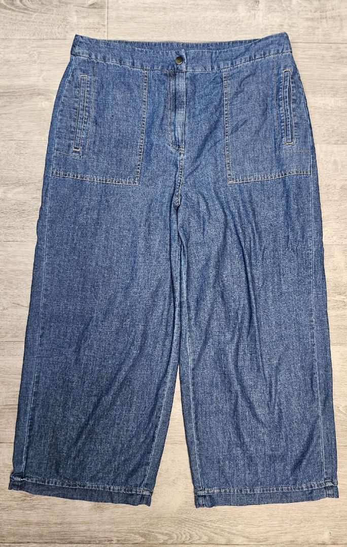 Jigsaw Denim Blue Wide Leg Pant (14)