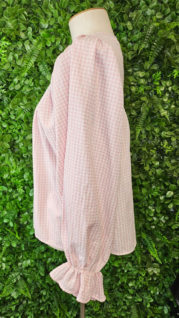 Leoni Pink Gingham Top (8-10)