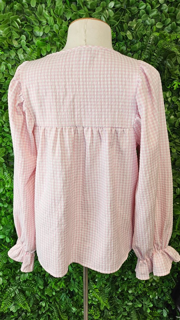 Leoni Pink Gingham Top (8-10)