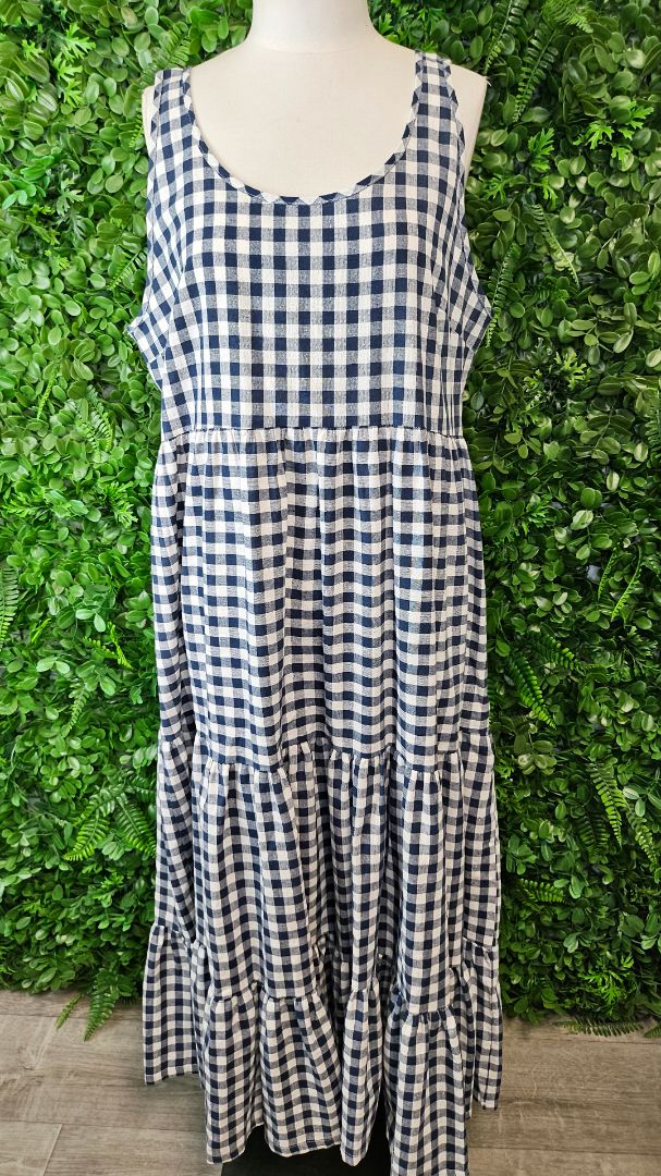 Ivyblu Navy Maxi Gingham Sundress (14)