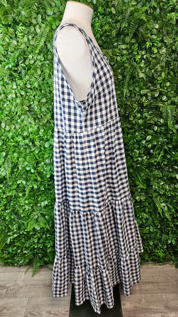 Ivyblu Navy Maxi Gingham Sundress (14)