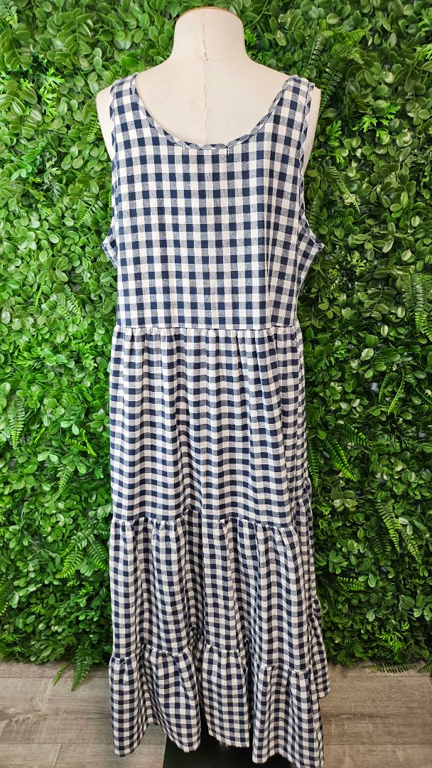 Ivyblu Navy Maxi Gingham Sundress (14)