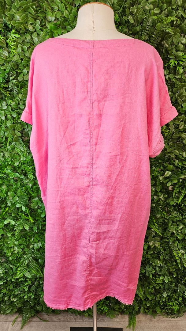 Zest Pink Linen Dress (18)