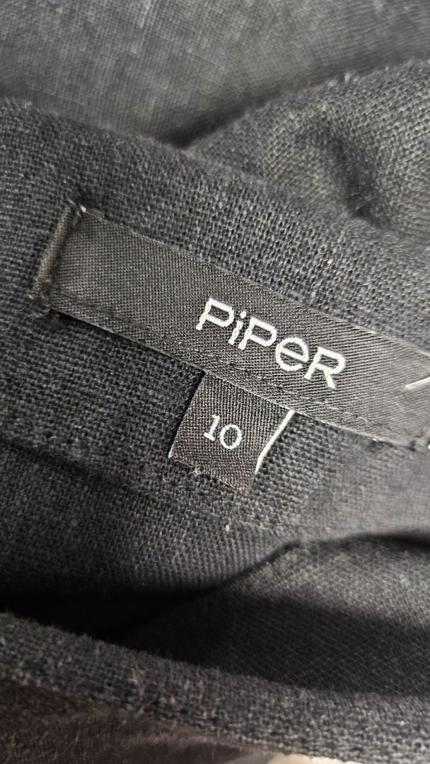 Piper Black Linen Dress (10)