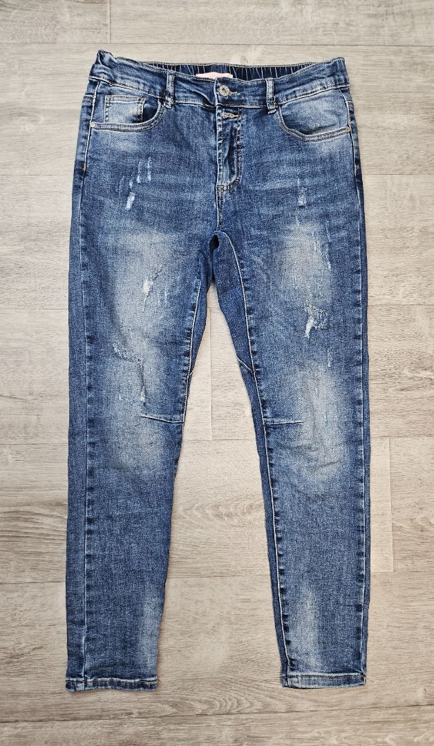 Italian Star Blue Wash Distressed Skinny Jeans (10)