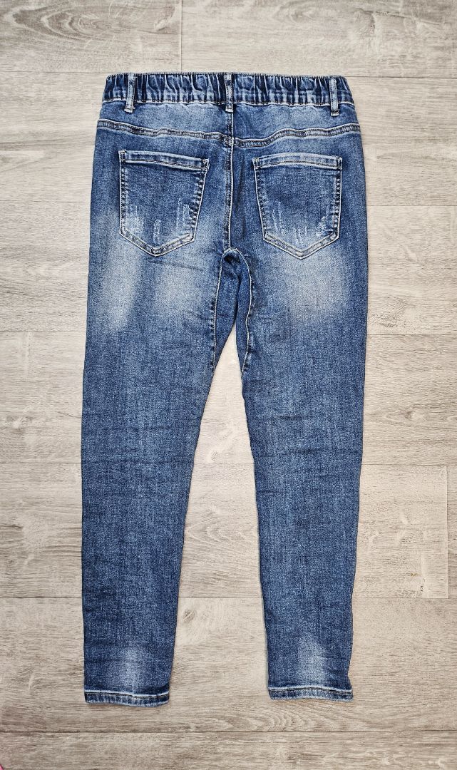 Italian Star Blue Wash Distressed Skinny Jeans (10)