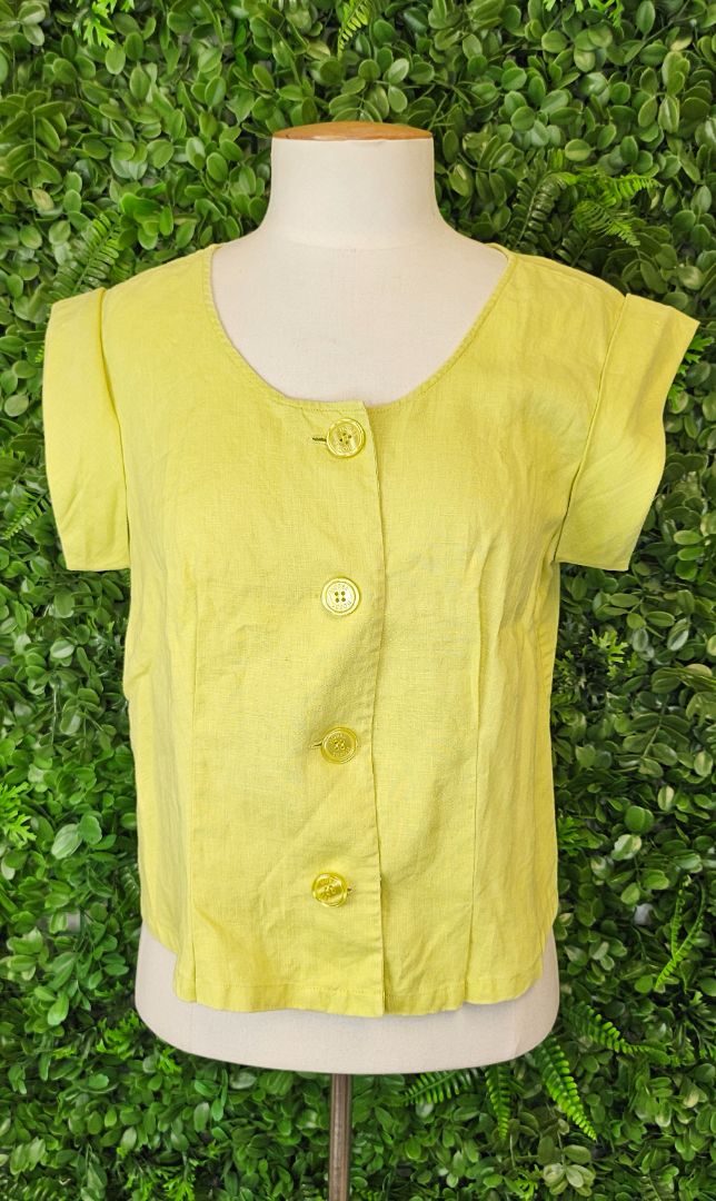 Hobbs London Yellow Linen Top (12)