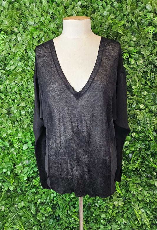 Moochi Black Sheer Knit Top (12-14)