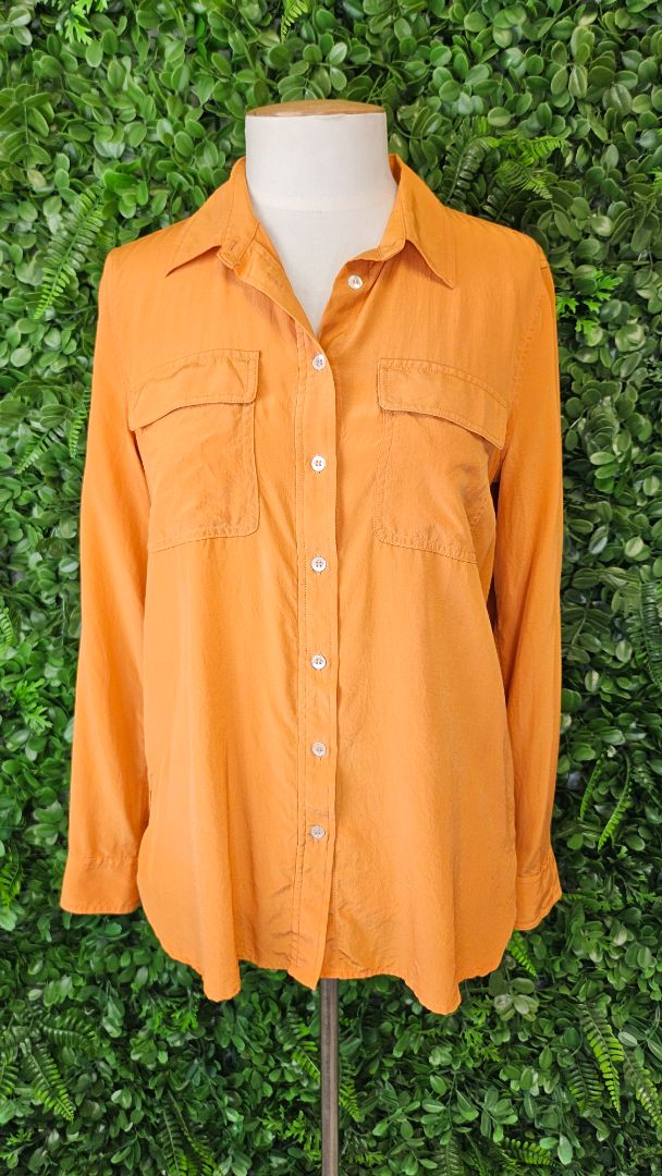 Trenery Orange Silk Shirt (8)