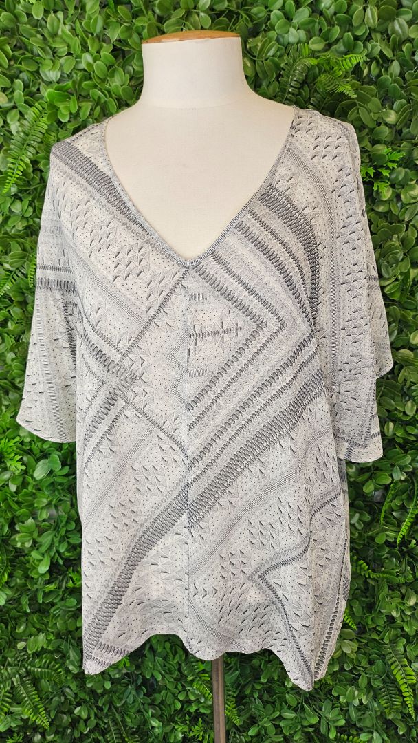 Storm Grey Print Silk Top (14)