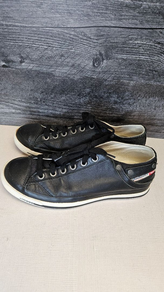 Diesel Black Leather Sneaker (37)