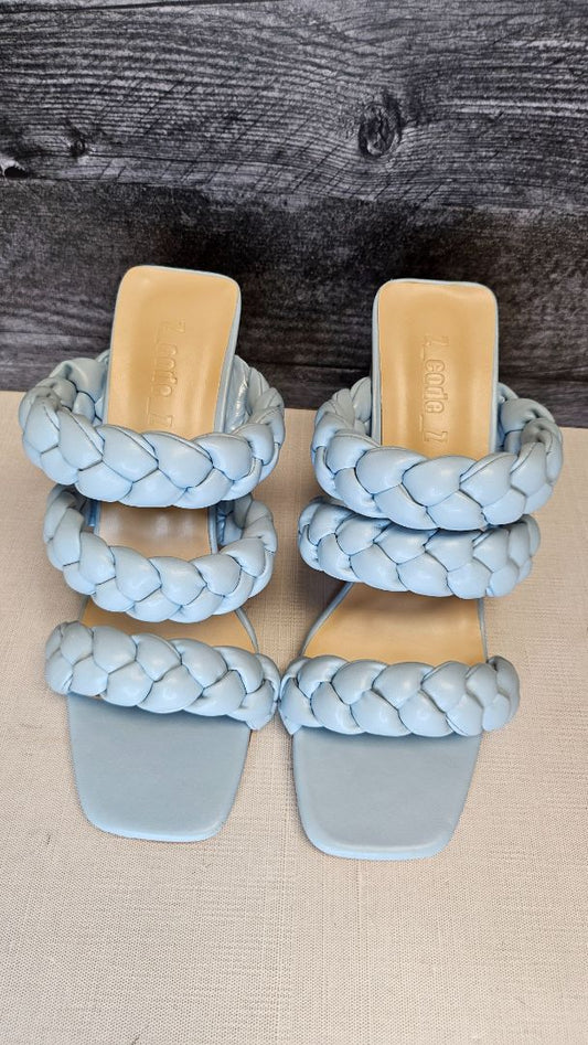 Z Code Baby Blue Plaited Mule Heel NEW (39)