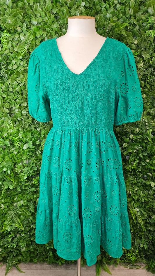 Boho Green Broderie Dress (12)