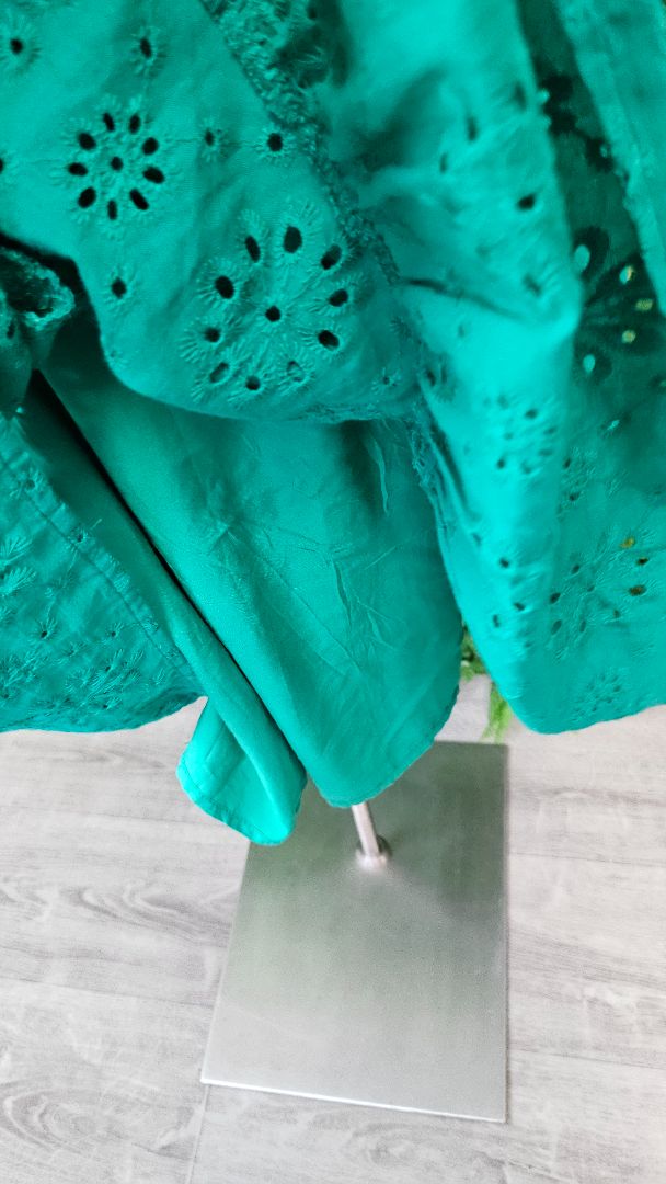 Boho Green Broderie Dress (12)