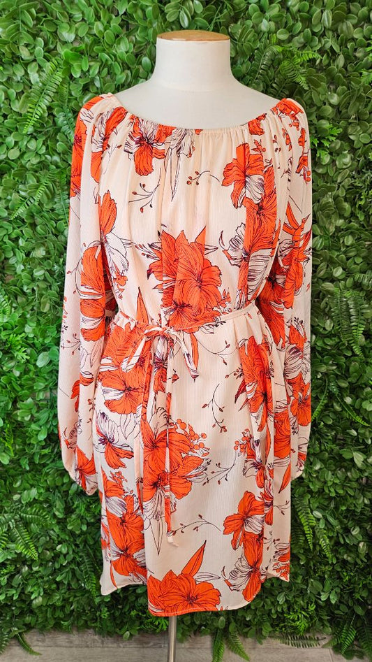 Augustine Orange Floral Dress (14)