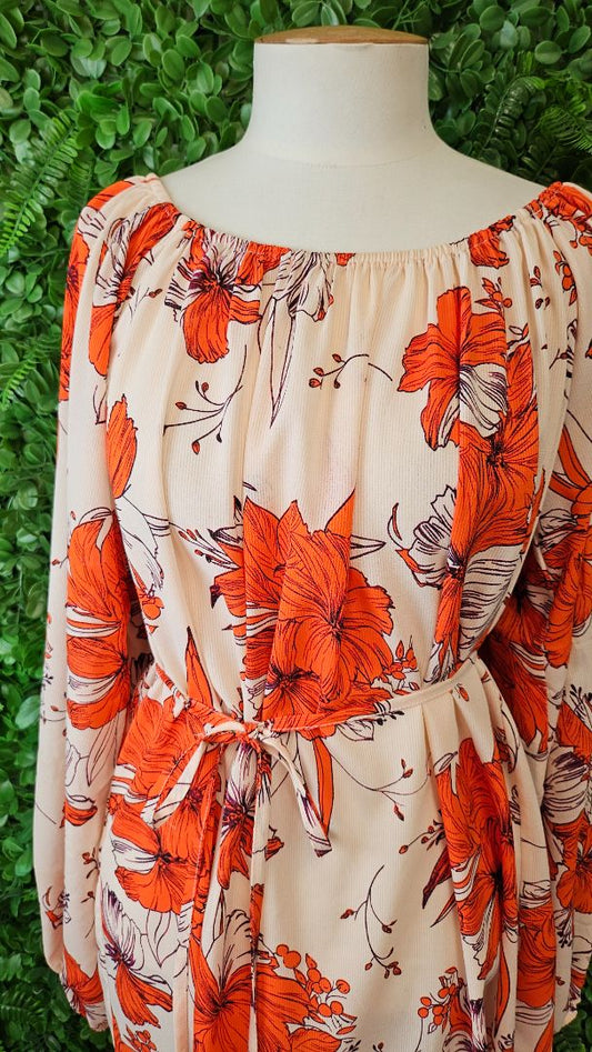 Augustine Orange Floral Dress (14)