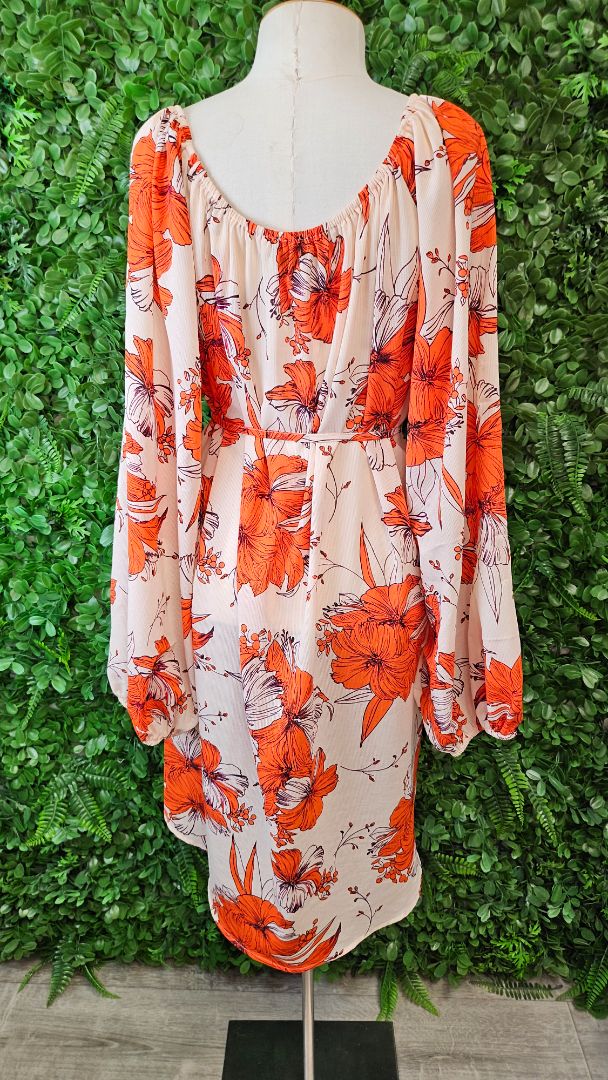 Augustine Orange Floral Dress (14)