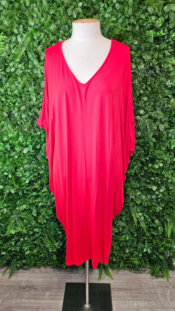 PQ The Label Red Cocoon Dress OSFM