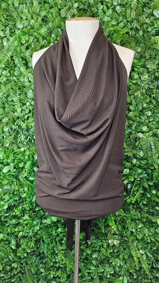 Max Brown Draped Top (12)