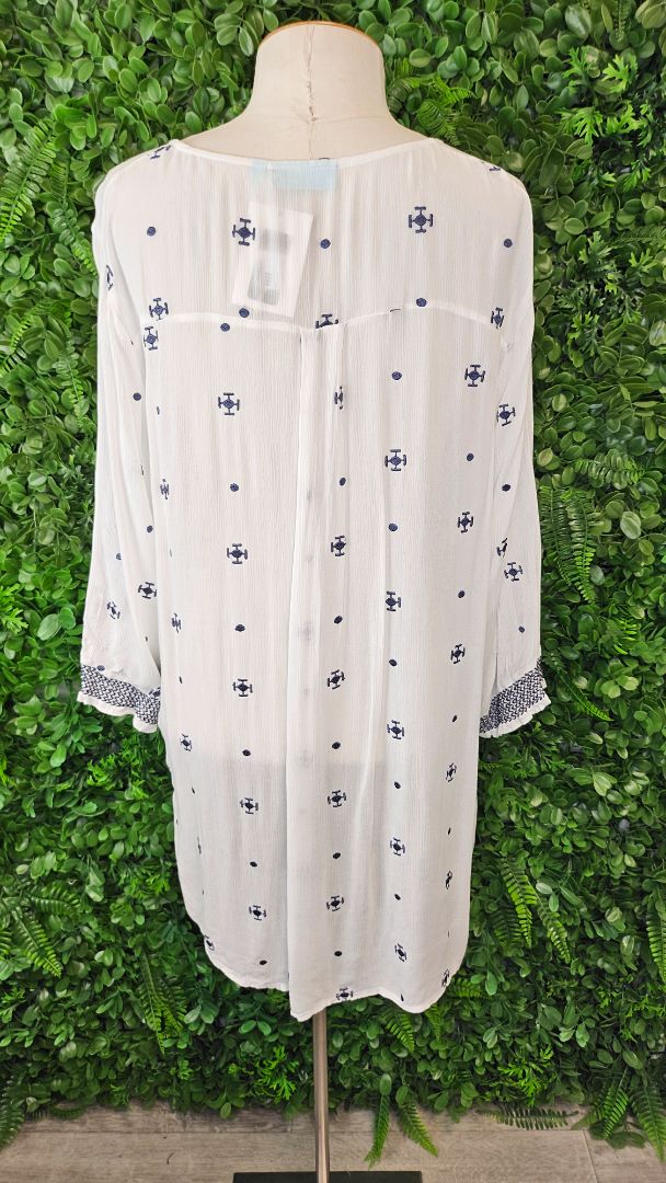 Blue Illusion White Tunic Top (14)