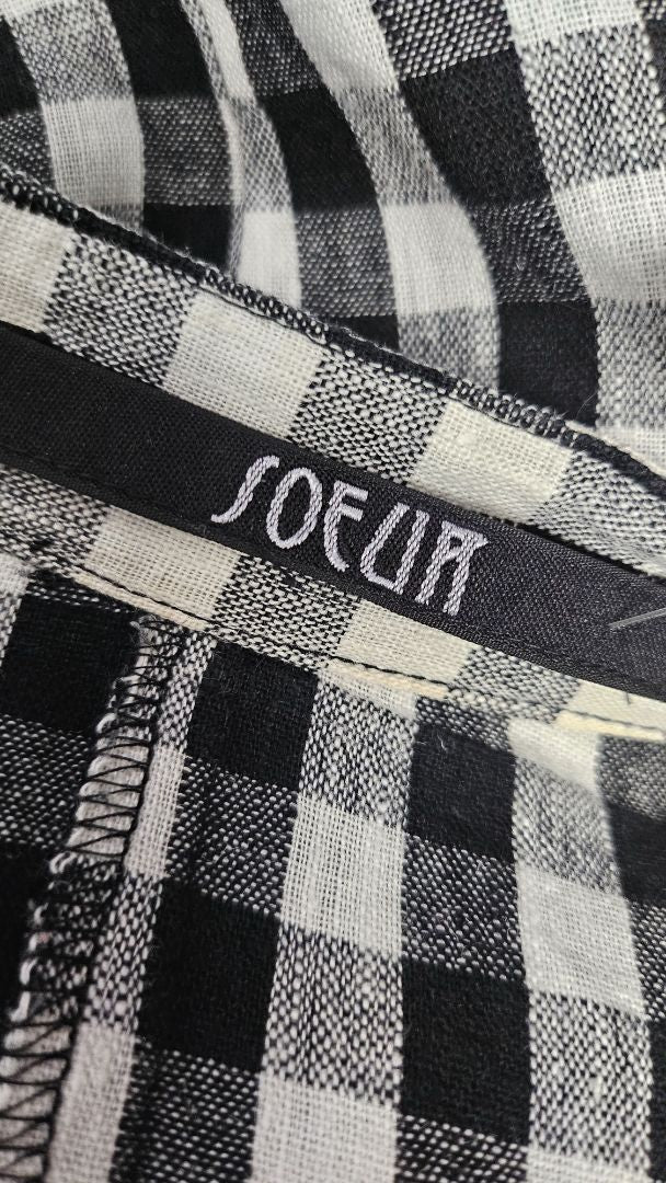 Soeur B/W Gingham Linen Jacket (10-12)