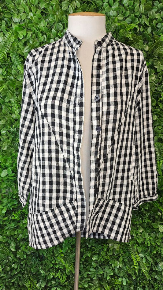 Soeur B/W Gingham Linen Jacket (10-12)