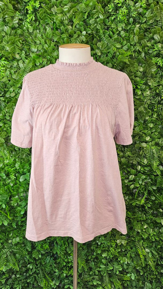 Max Blush Shirred Yoke Top. (10)