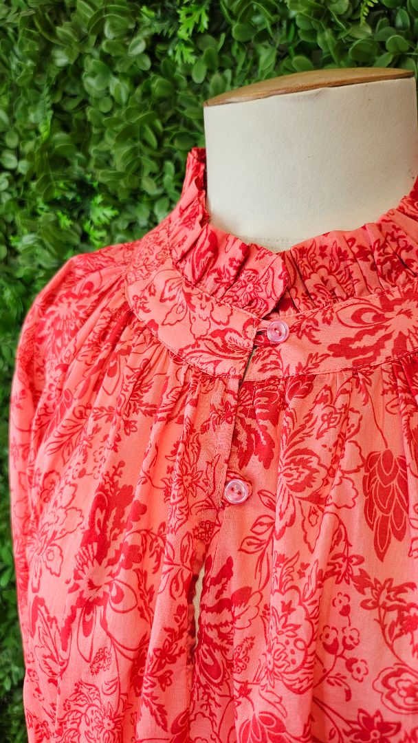 Whistle Coral Poppy Print Top BNWT 10