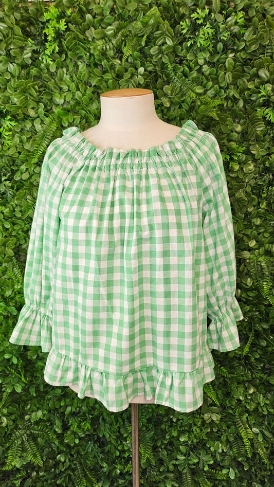 Label of Love Mint/White Check Top (10)