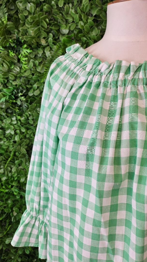 Label of Love Mint/White Check Top (10)