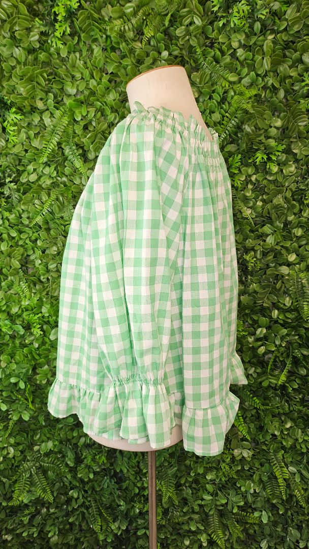 Label of Love Mint/White Check Top (10)