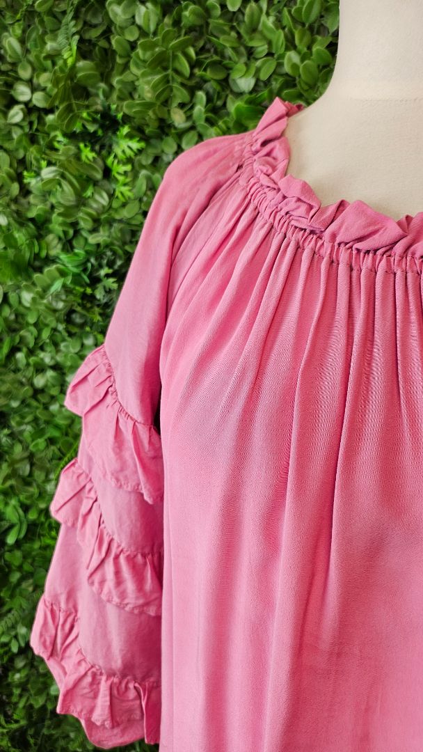 State of Play Pink Frill Sleeve Top (8)