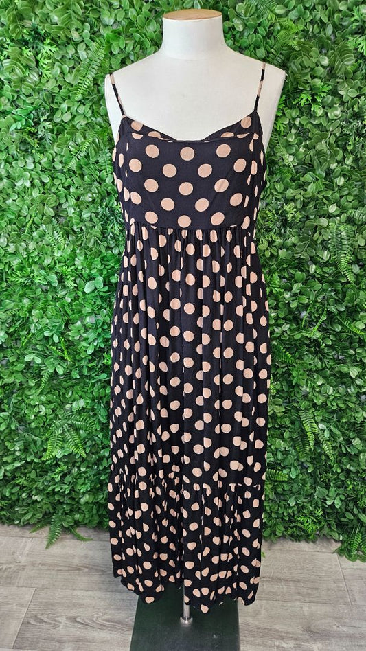 Drama The Label Black/Tan Polka Dot Dress (12)