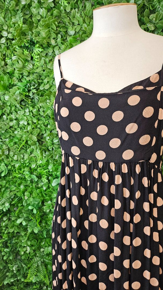 Drama The Label Black/Tan Polka Dot Dress (12)