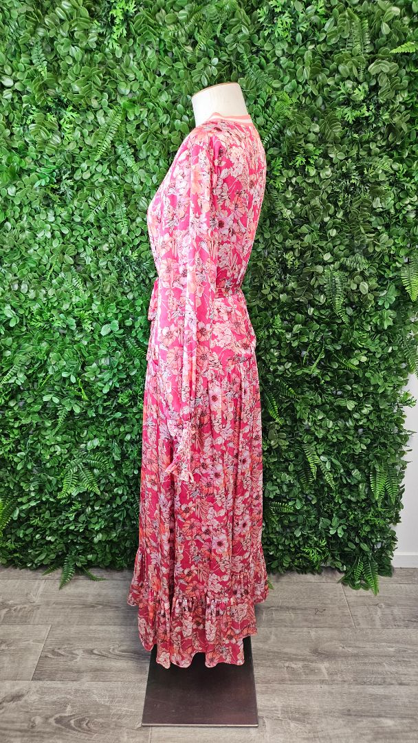 Charlo Pink Floral Maxi Dress (8)