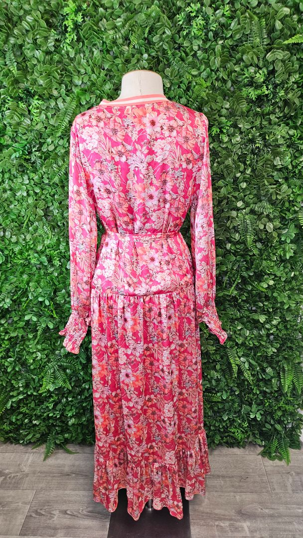 Charlo Pink Floral Maxi Dress (8)