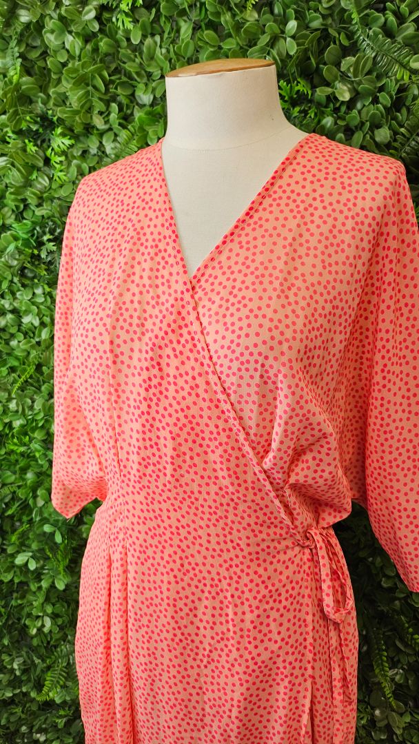 Home-lee Coral Wrap Dress (10-14)