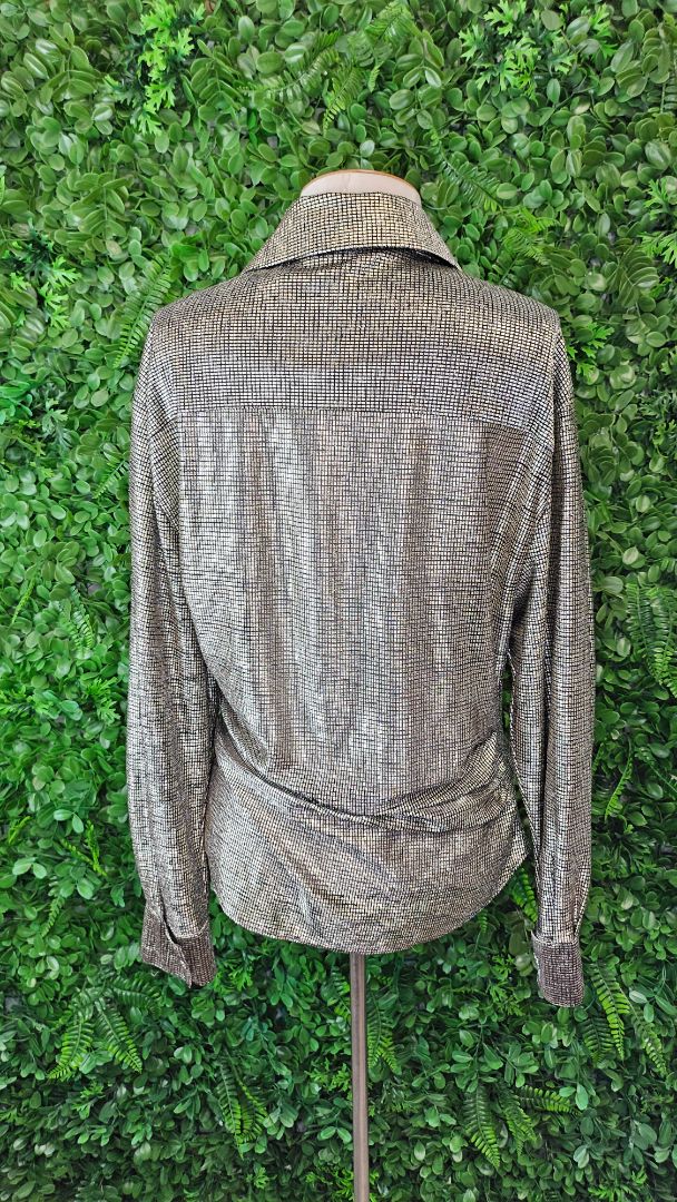 Zara Metallic Gold Wrap Top (12)