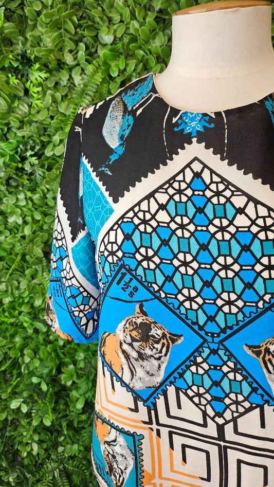 River Island Multi Tiger Shift Dress (10)