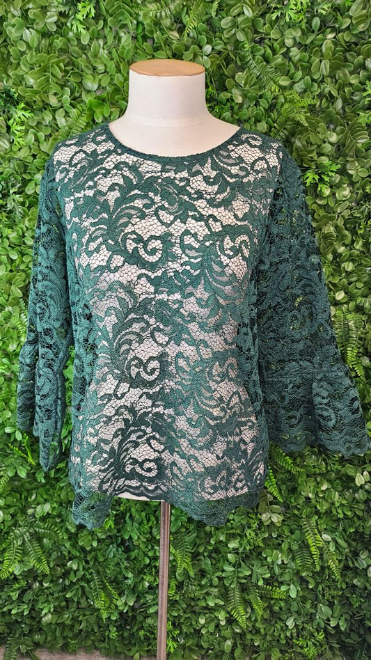 Foil Green Lace Top (18)