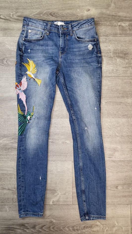 Zara Blue Embroidered Jean (8)