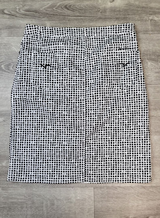 Vassalli Black/White Square Print Skirt (14)